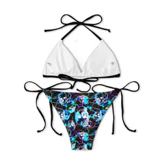 Radiant Rainbow Thunder Skull Pattern Micro Triangle Bikini Swimsuit - Wonder Skull