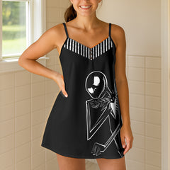 Shadow Skeleton Art Short Cami Dress