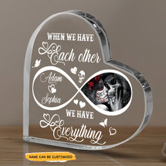 When We Have - Customized Skull Couple Crystal Heart Anniversary Gifts