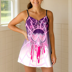 Cyber Crush Skull Web Short Cami Dress