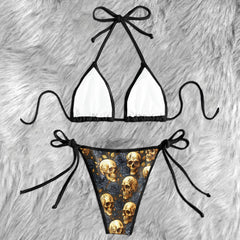 Golden Skull Midnight Rose Micro Triangle Bikini Swimsuit