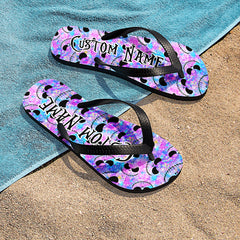 Image of a pair of beach flip flops with a sleek design, featuring a comfortable yoga mat footbed, non-slip sole, and water-friendly materials. Perfect for summer outings, beach walks, and casual occasions.