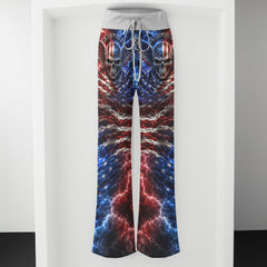 Gothic American Flag Art Women's High-waisted Wide Leg Pants