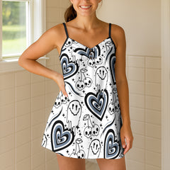 Melting Ghost Cherry Skulls Short Cami Dress
