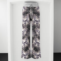 Galaxy Buterfly Skull Pattern Women's High-waisted Wide Leg Pants