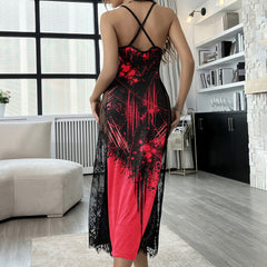 Blood Splatter Skull Lace Cami Sleepwear