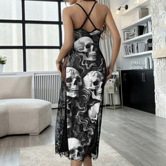 Skull Gothic Artwork Women's Lace Cami Sleepwear