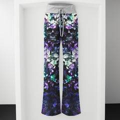 Abstract Skull Leaf Women's High-waisted Wide Leg Pants | Wonder Skull