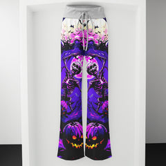 Purple Dance Skeleton Women's High-waisted Wide Leg Pants | Wonder Skull