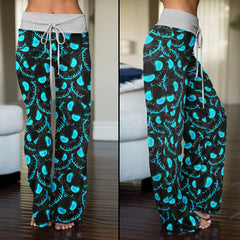 Blue Face Scary Nightmare Women's High-waisted Wide Leg Pants | Wonder Skull