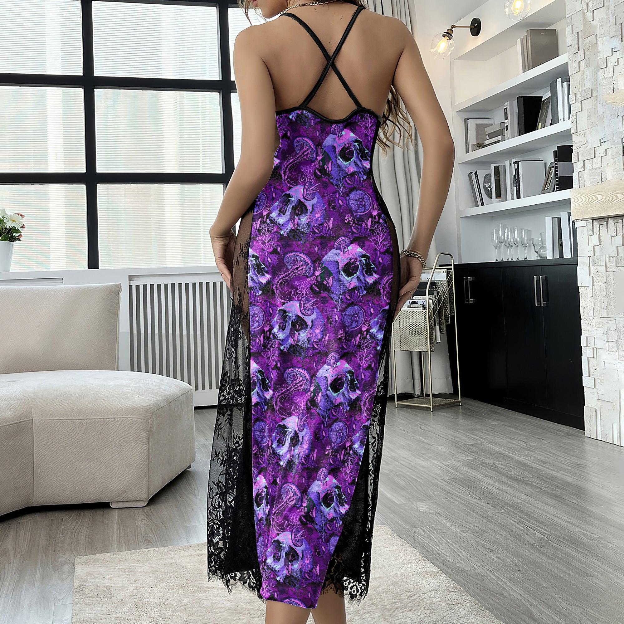 Deep Purple Skull Painting Women's Lace Cami Sleepwear | Gothic, Punkrock, Lingerie for Women