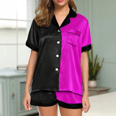 Neon Skull Art Women's Pajama Sets Top Sleeve & Short Bottom