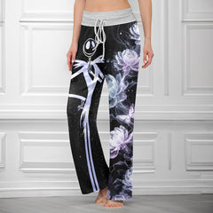 Lavender Soul Waltz Women's High-waisted Wide Leg Pants