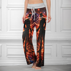 Gothic American Pride Art Women's High-waisted Wide Leg Pants