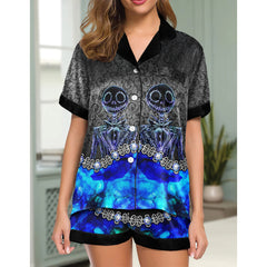 Abstract Gothic Art Women's Pajama Sets Top Sleeve & Short Bottom