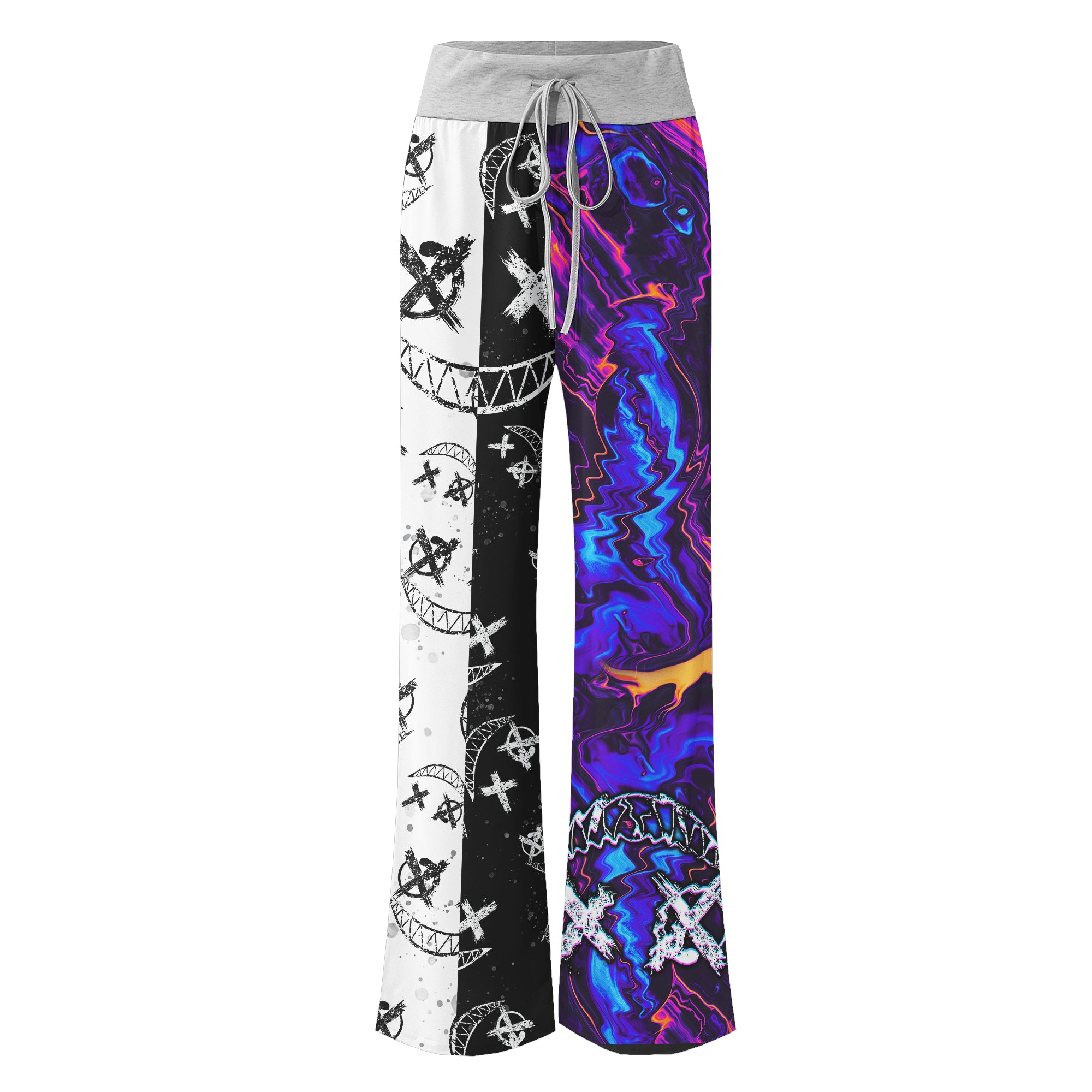 Psycho Art Abstract Women's High-waisted Wide Leg Pants | Wonder Skull