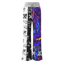 Psycho Art Abstract Women's High-waisted Wide Leg Pants | Wonder Skull