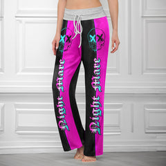 Purple Skull Night Women's High-waisted Wide Leg Pants