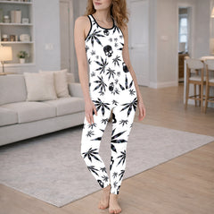 Dark Skull Mosaic Pattern Tanktop and Legging