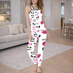 Spooky Love Pink Pattern Tanktop and Legging