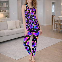 Neon Butterfly Skull Fantasy Tanktop and Legging