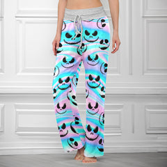 Holographic Pattern Women's High-waisted Wide Leg Pants