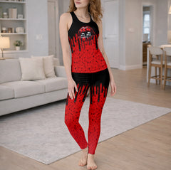 Bloody Kiss Skull Art Tanktop and Legging