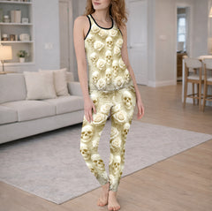 Ivory Skull Garden Art Tanktop and Leggings