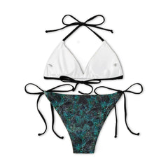 Cyan Skull Gothic Mandala Micro Triangle Bikini Swimsuit - Wonder Skull