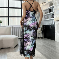 Holographic Skeleton Art Women's Lace Cami Sleepwear