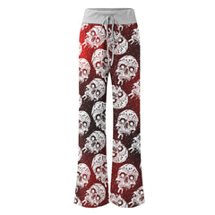 Gradient Skull Melting Women's High-waisted Wide Leg Pants | Wonder Skull