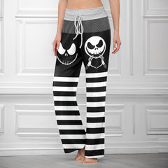 Gothic Grinline Art Women's High-waisted Wide Leg Pants