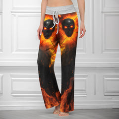 Chained Fury Skull Women's High-waisted Wide Leg Pants