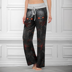 Inferno Skull Tee Women's High-waisted Wide Leg Pants