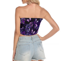 Image featuring a stylish set of women's tube top and high-waisted pants, perfect for summer outings and beachwear. The ensemble exudes a trendy and chic vibe, ideal for resort vacations, beach parties, and poolside lounging. The tube top offers a flattering silhouette, while the high-waisted pants provide comfort and style. This fashionable outfit set is a must-have for anyone looking to make a statement under the sun.