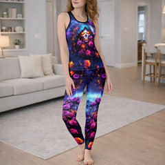 Gothic Rose Skull Blaze Tanktop and Legging