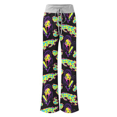 Violet Ghost Scary Women's High-waisted Wide Leg Pants | Wonder Skull