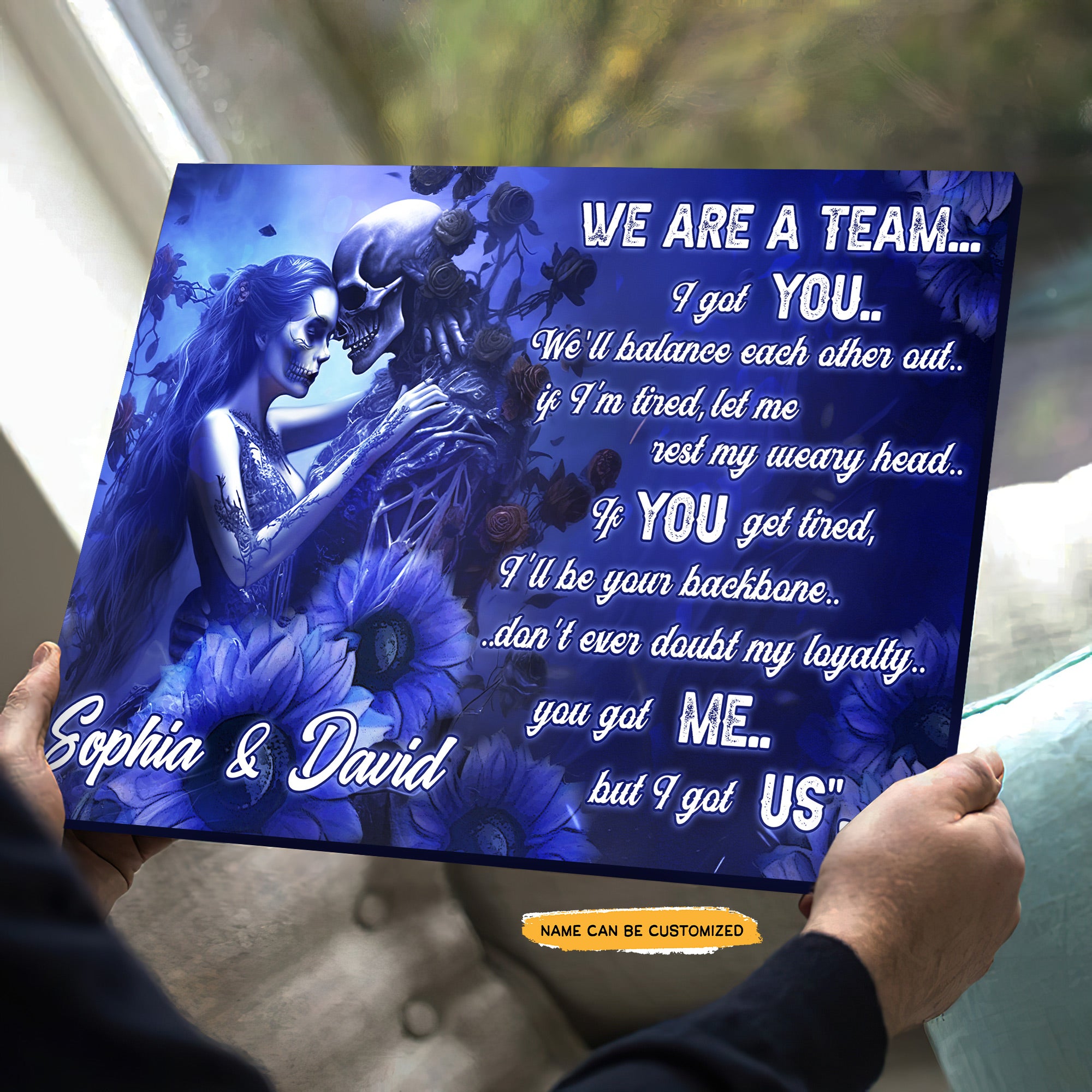 My Loyalty - Custom Personalized Names Gothic Skull And Roses Canvas