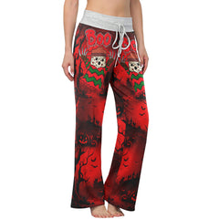 Boo Halloween Theme Women's High-waisted Wide Leg Pants | Wonder Skull