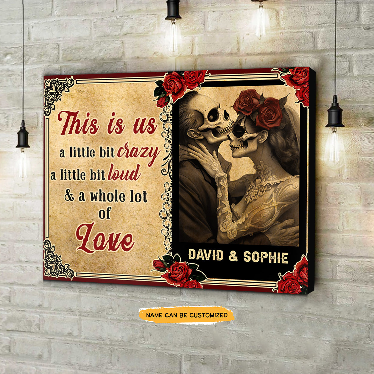 This is Loud - Custom Personalized Names Gothic Skull And Roses Canvas