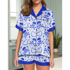 Chic and stylish women's pajama set with unique design prints and statement sleeves, Soft and luxurious fabrics make this pajama set perfect for bedtime or lounging at home.