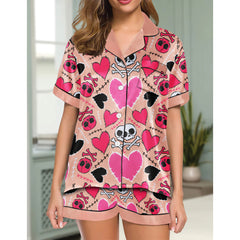 Chic and stylish women's pajama set with unique design prints and statement sleeves, Soft and luxurious fabrics make this pajama set perfect for bedtime or lounging at home.