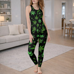 Green Midnight Skull Garden Tanktop and Legging