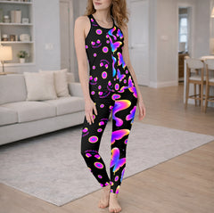 Psychedelic Spooky Butterfly Art Tanktop and Legging