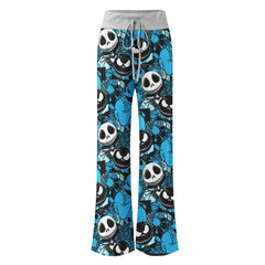 Blue Nightmare Theme Women's High-waisted Wide Leg Pants | Wonder Skull