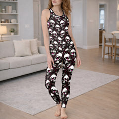 Stacked Skull Magenta Spectra Tanktop and Leggings