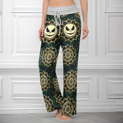 Golden Grin Mandala Women's High-waisted Wide Leg Pants