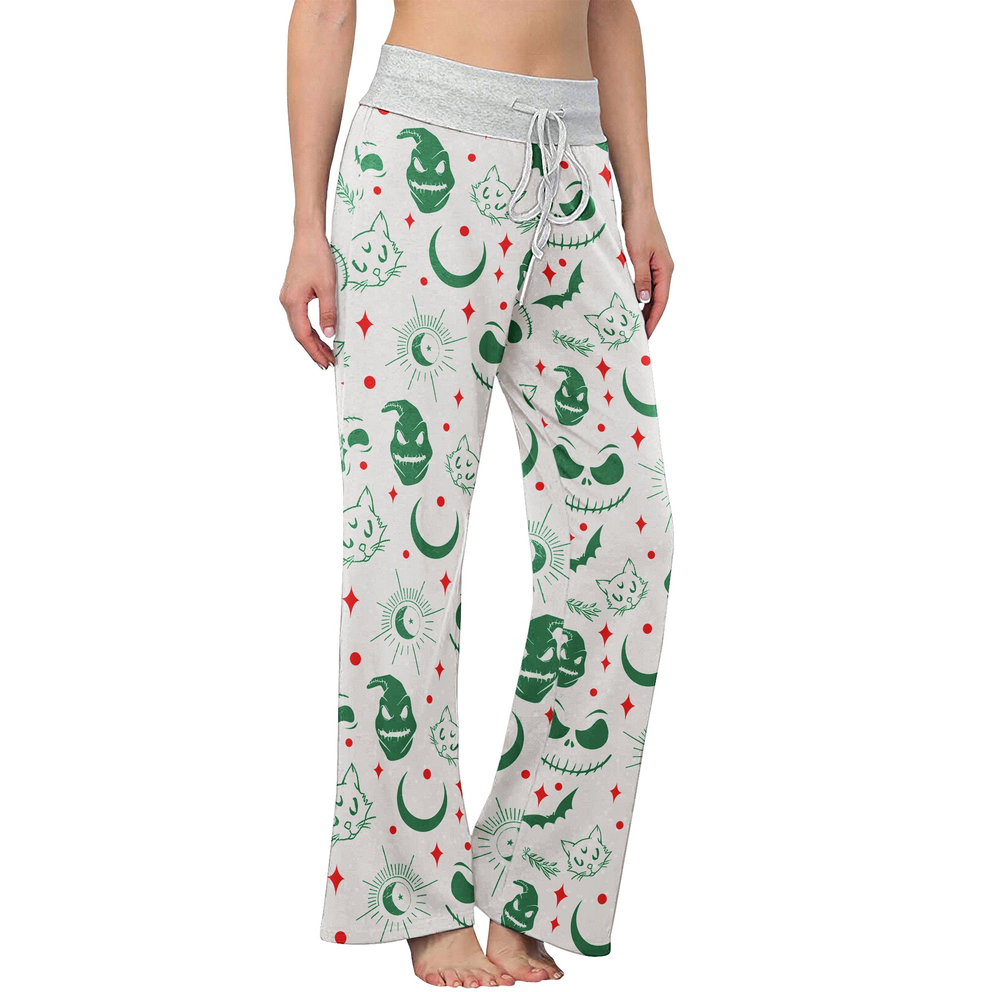 Cool Christmas Nightmare Theme Women's High-waisted Wide Leg Pants | Wonder Skull