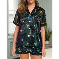 Chic and stylish women's pajama set with unique design prints and statement sleeves, Soft and luxurious fabrics make this pajama set perfect for bedtime or lounging at home.