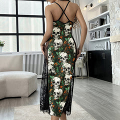Graden Skull Flower Women's Lace Cami Sleepwear